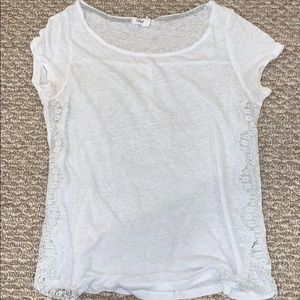 White Tee with Side Lace